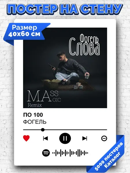 Arthata-spotify постер Спотифай постер Спотифай постер Фогель - По 100 40х60