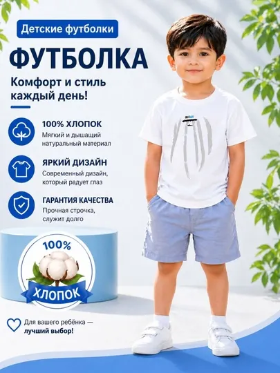 Футболка для мальчика с принтом, футболка хб, летная футболка