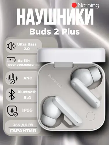 Беспроводные наушники Nothing CMF Buds 2 Plus, B184 Light Gray (New 2025) (A10600105) с шумоподавлением