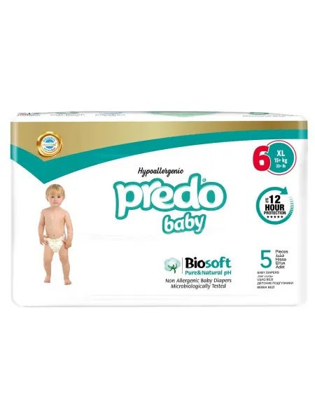 PREDO Подгузники для детей Baby № 6 XL (15+ кг) 5шт