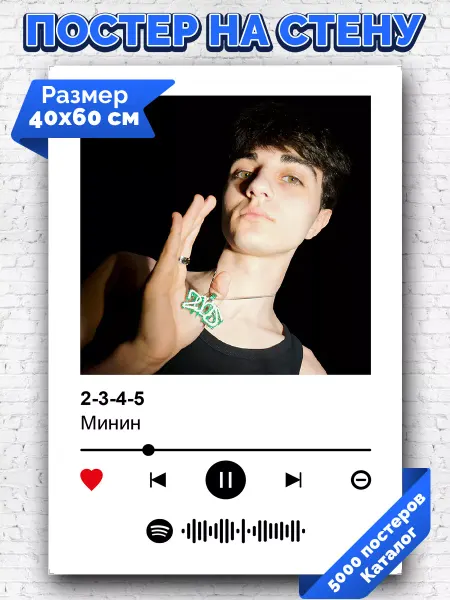 Arthata-spotify постер Спотифай постер Спотифай постер Минин- 2-3-4-5 40х60