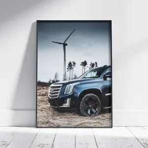 Плакат на стену для интерьера Культовые машины (Cadillac Escalade 2) - Постер по легендарным и классическим ретро автомобилям формата А4 (21x30 см)