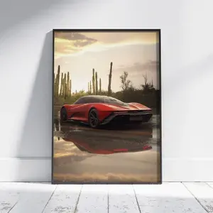 Плакат на стену для интерьера Спорткар (McLaren Speedtail 2) - Постер по спортивным гоночным машинам автомобилям формата А4 (21x30 см)