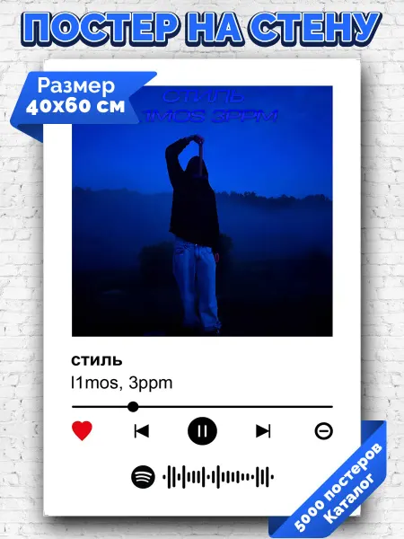 Arthata-spotify постер Спотифай постер Плакат на стену l1mos 3ppm - стиль 40х60