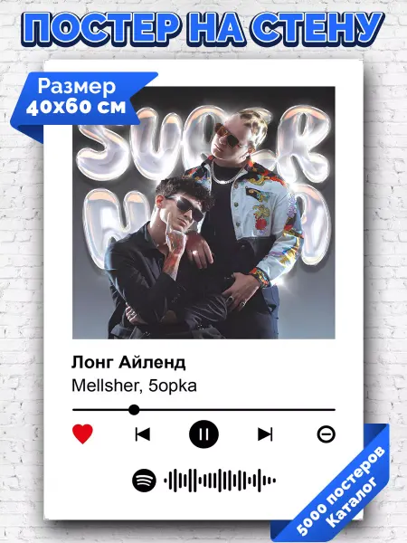 Arthata-spotify постер Спотифай постер Спотифай постер 5opka Mellsher - Лонг Айленд 40х60