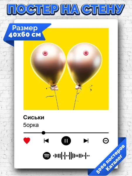 Arthata-spotify постер Спотифай постер Спотифай плакат 5орка - Сис ки 40х60