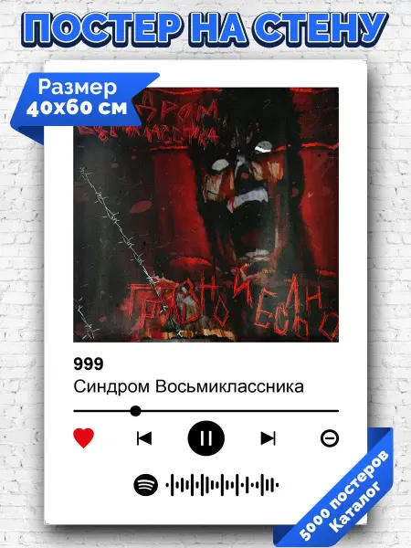 Arthata-spotify постер Спотифай постер Спотифай постер Синдром Восьмиклассника - 999 40х60