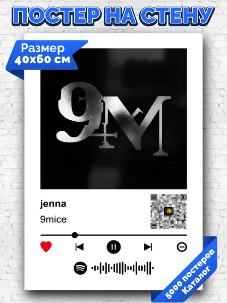 Arthata-spotify постер Спотифай постер Спотифай постер 9mice - jenna 40х60