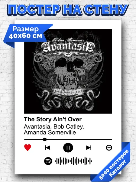 Arthata-spotify постер Спотифай постер Спотифай постер Avantasia - The Story Ain t Over 40х60