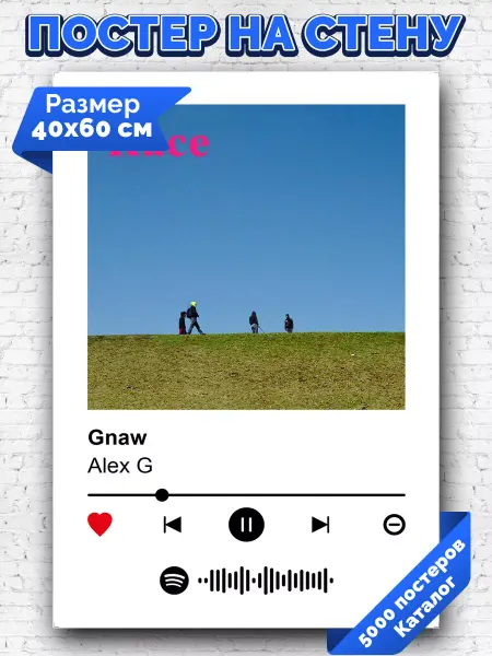 Arthata-spotify постер Спотифай постер Спотифай постер Alex G - Gnaw 40х60