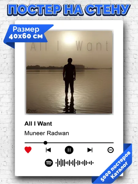 Arthata-spotify постер Спотифай постер Спотифай плакат Muneer Radwan - All I Want 40х60