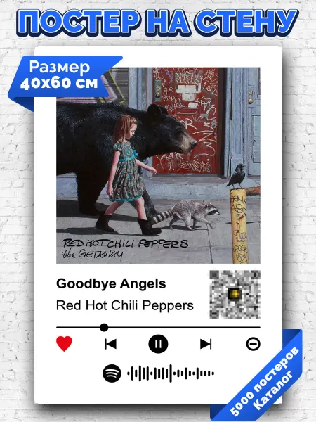 Arthata-spotify постер Спотифай постер Спотифай постер Red Hot Chili Peppers - Goodbye Angels 40х60