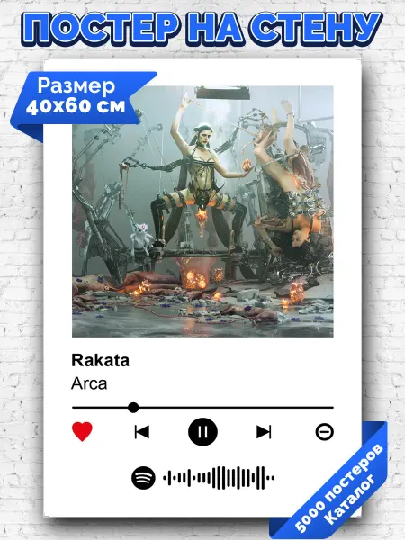 Arthata-spotify постер Спотифай постер Плакат на стену Arca - Rakata 40х60