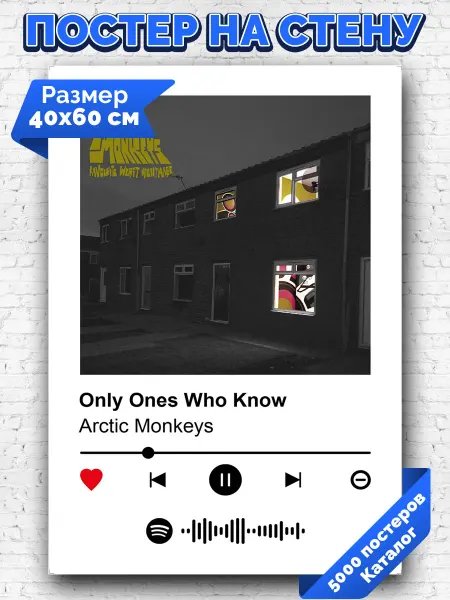 Arthata-spotify постер Спотифай постер Спотифай постер Arctic Monkeys - Only Ones Who Know 40х60