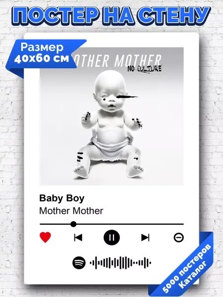 Arthata-spotify постер Спотифай постер Спотифай постер Mother Mother - Baby Boy 40х60