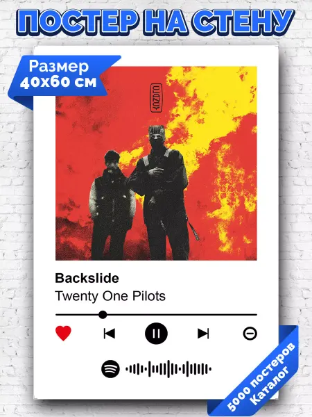 Arthata-spotify постер Спотифай постер Спотифай постер Twenty One Pilots - Backslide 40х60