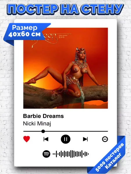 Arthata-spotify постер Спотифай постер Спотифай плакат Nicki Minaj - Barbie Dreams 40х60