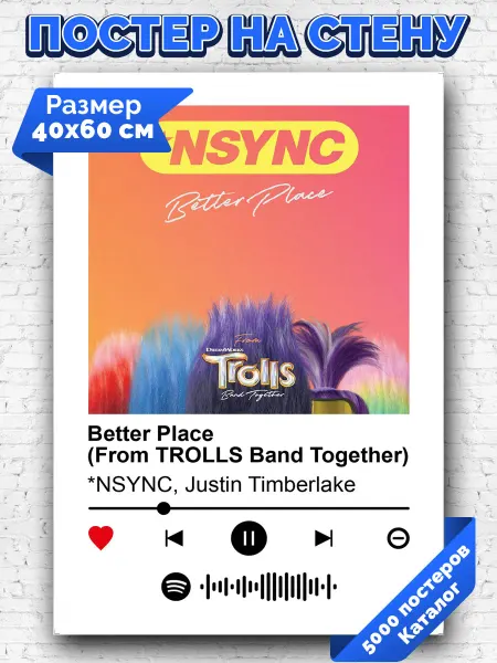 Arthata-spotify постер Спотифай постер Спотифай плакат NSYNC - Better Place 40х60