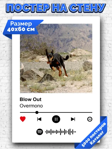 Arthata-spotify постер Спотифай постер Спотифай плакат Overmono - Blow Out 40х60