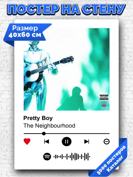 Arthata-spotify постер Спотифай постер Спотифай постер The Neighbourhood - Pretty boy 40х60