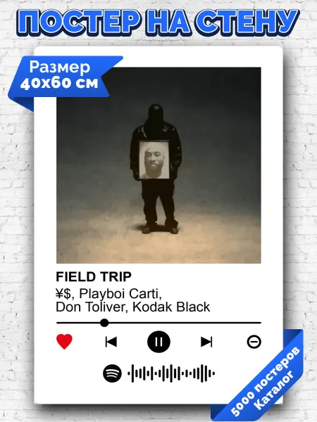 Arthata-spotify постер Спотифай постер Постер YS Playboi Carti Don Toliver - FIELD TRIP 40х60