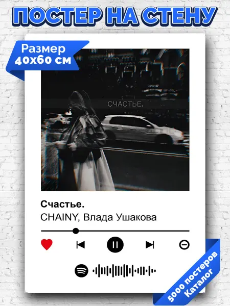 Arthata-spotify постер Спотифай постер Спотифай постер Chainy Влада Ушакова - Счастье 40х60