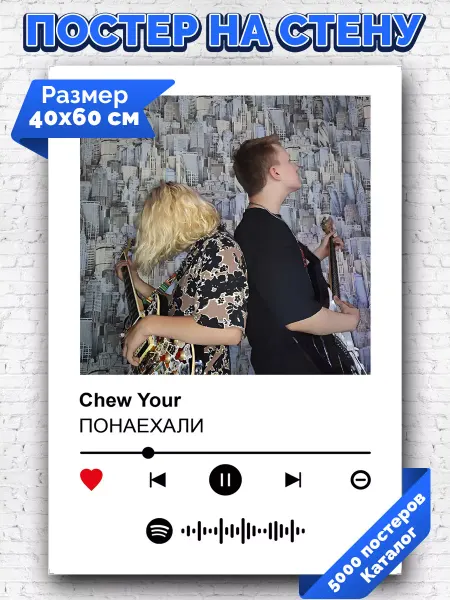 Arthata-spotify постер Спотифай постер Спотифай плакат ПОНАЕХАЛИ - Chew Your 40х60