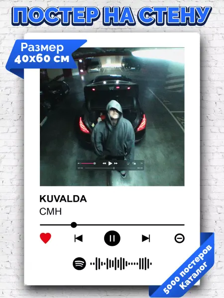 Arthata-spotify постер Спотифай постер Спотифай плакат CMH - KUVALDA 40х60