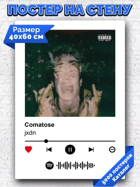 Arthata-spotify постер Спотифай постер Спотифай постер jxdn - Comatose 40х60