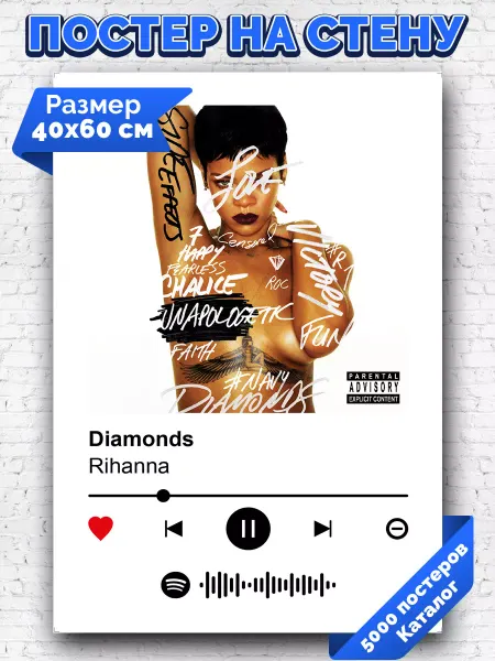 Arthata-spotify постер Спотифай постер Спотифай постер Rihanna - Diamond 40х60