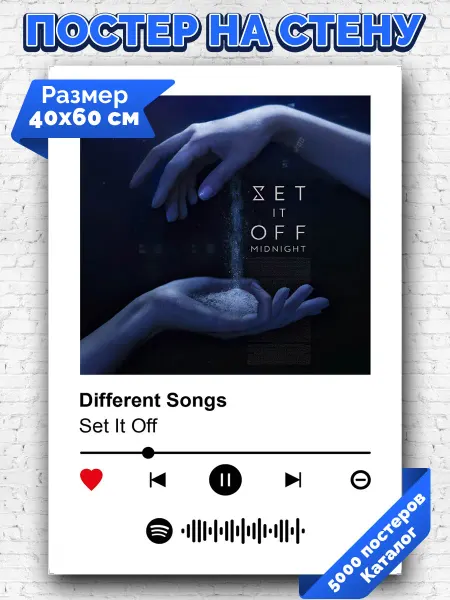Arthata-spotify постер Спотифай постер Спотифай плакат Set It Off - Different Songs 40х60