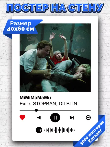 Arthata-spotify постер Спотифай постер Спотифай постер Exile STOPBAN DILBLIN - MiMiMaMaMu 40х60