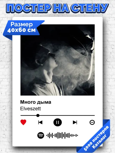 Arthata-spotify постер Спотифай постер Плакат на стену Elveszett - Много дыма 40х60