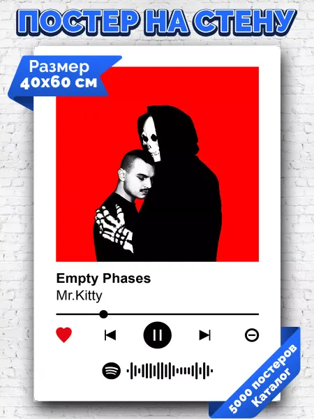Arthata-spotify постер Спотифай постер Спотифай постер Mr kitty - Empty Phases 40х60