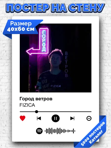 Arthata-spotify постер Спотифай постер Спотифай постер FIZICA - Город ветров 40х60