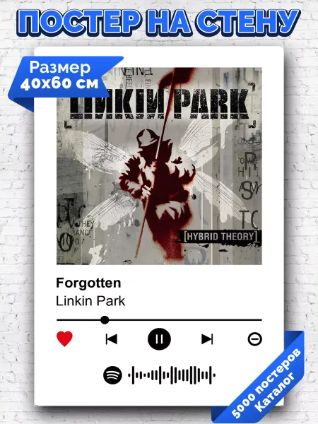 Arthata-spotify постер Спотифай постер Спотифай постер Linkin Park - Forgotten 40х60