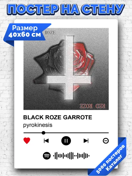 Arthata-spotify постер Спотифай постер Спотифай плакат pyrokinesis - black roze garrote 40х60