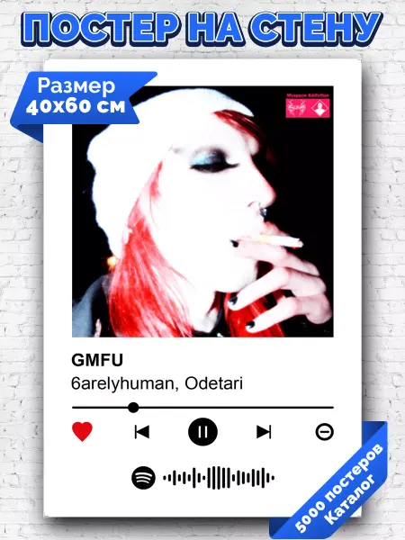 Arthata-spotify постер Спотифай постер Спотифай постер Odetari - GMFU 40х60