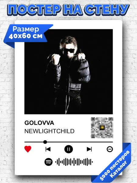 Arthata-spotify постер Спотифай постер Спотифай плакат NEWLIGHTCHILD - golovva 40х60