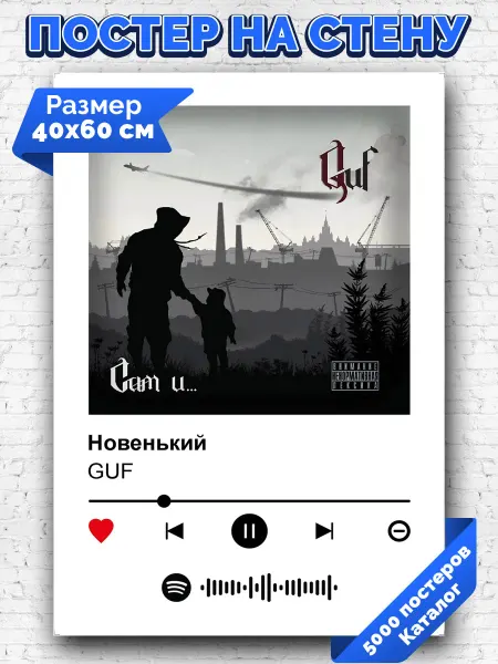 Arthata-spotify постер Спотифай постер Спотифай постер GUF - Новенький 40х60
