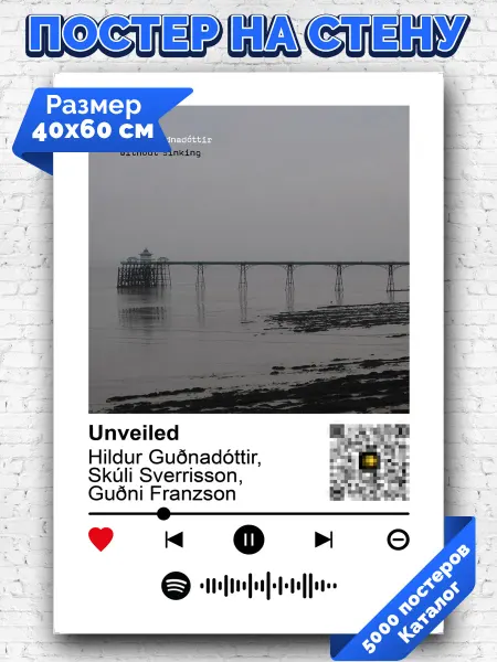 Arthata-spotify постер Спотифай постер Плакат Hildur Guðnadóttir Skúli Sverrisson - Unveiled 40х60