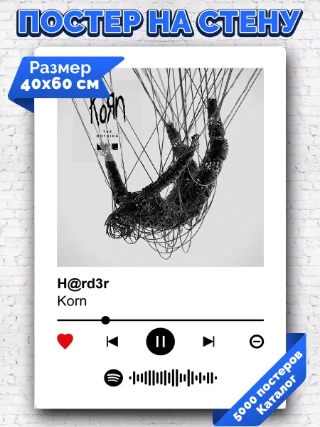 Arthata-spotify постер Спотифай постер Спотифай постер Korn - Hard3r 40х60