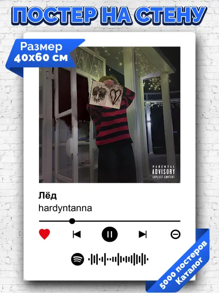 Arthata-spotify постер Спотифай постер Плакат на стену hardyntanna - лед 40х60