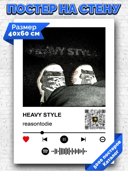 Arthata-spotify постер Спотифай постер Плакат на стену reasontodie - HEAVY STYLE 40х60