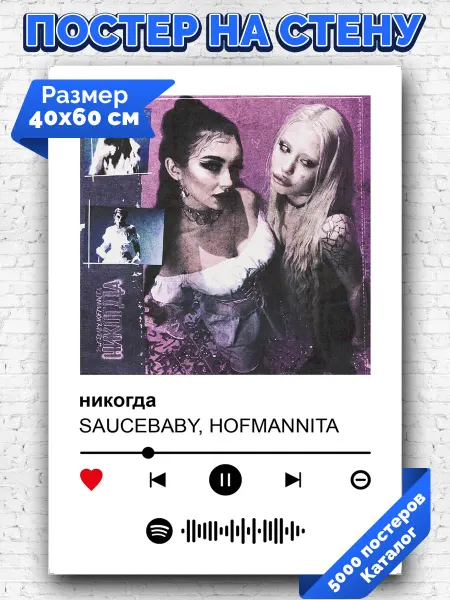 Arthata-spotify постер Спотифай постер Плакат на стену HOFMANNITA - никогда 40х60
