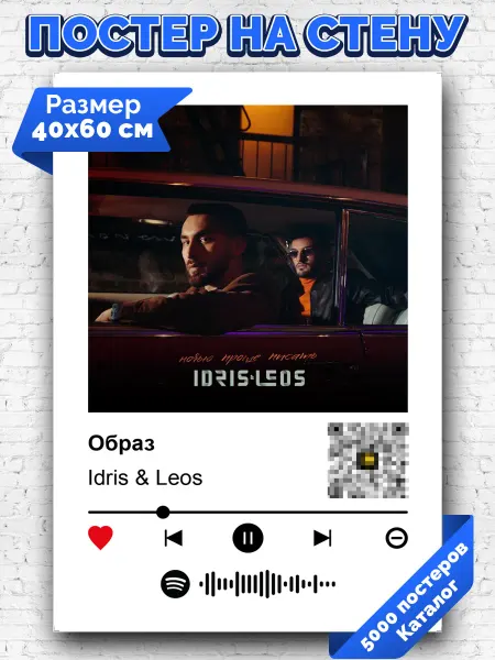 Arthata-spotify постер Спотифай постер Спотифай плакат Idris & Leos - Образ 40х60
