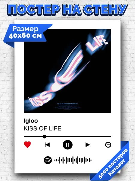 Arthata-spotify постер Спотифай постер Плакат на стену KISS OF LIFE - Igloo 40х60