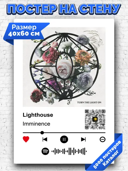 Arthata-spotify постер Спотифай постер Спотифай плакат Imminence - Lighthouse 40х60