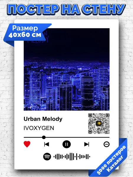 Arthata-spotify постер Спотифай постер Спотифай постер IVOXYGEN - Urban Melody 40х60
