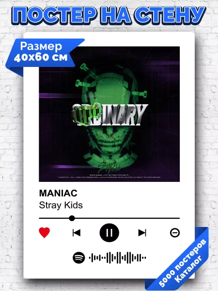 Arthata-spotify постер Спотифай постер Спотифай постер Stray Kids - MANIAC 40х60